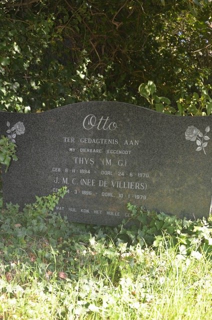 OTTO M.G. 1894-1970 & J.M.C. DE VILLIERS 1896-1979