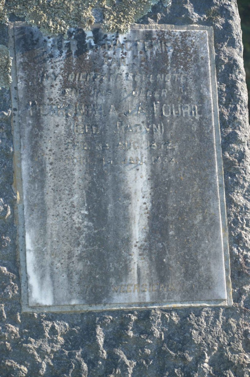 FOURIE Petronella J.A. nee RADYN 1872-1938
