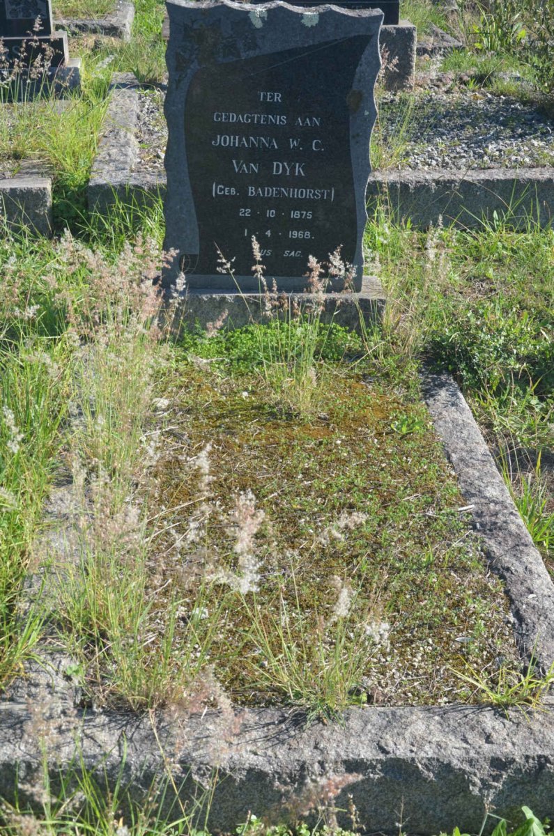 DYK Johanna W.C., van nee BADENHORST 1875-1968