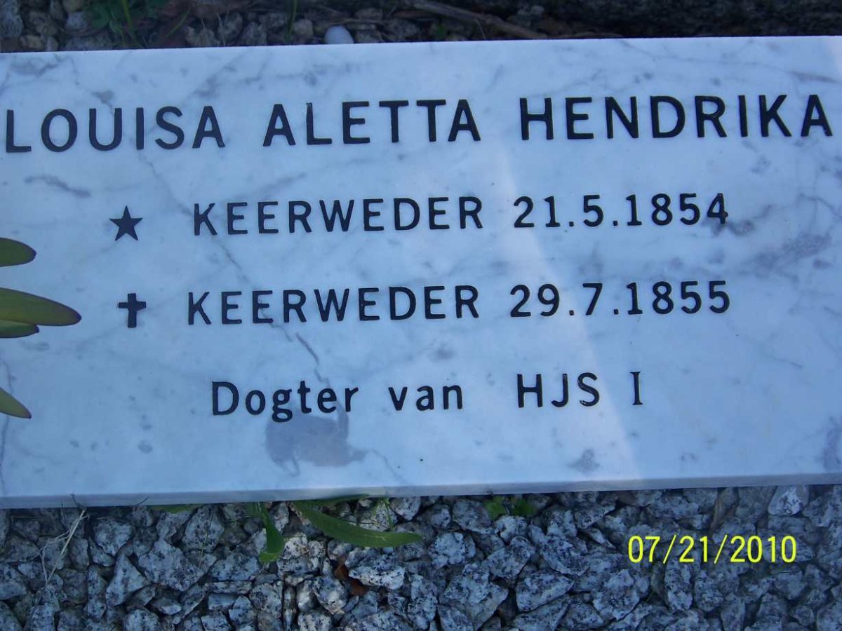 ROUX Louisa Aletta Hendrika 1854-1855