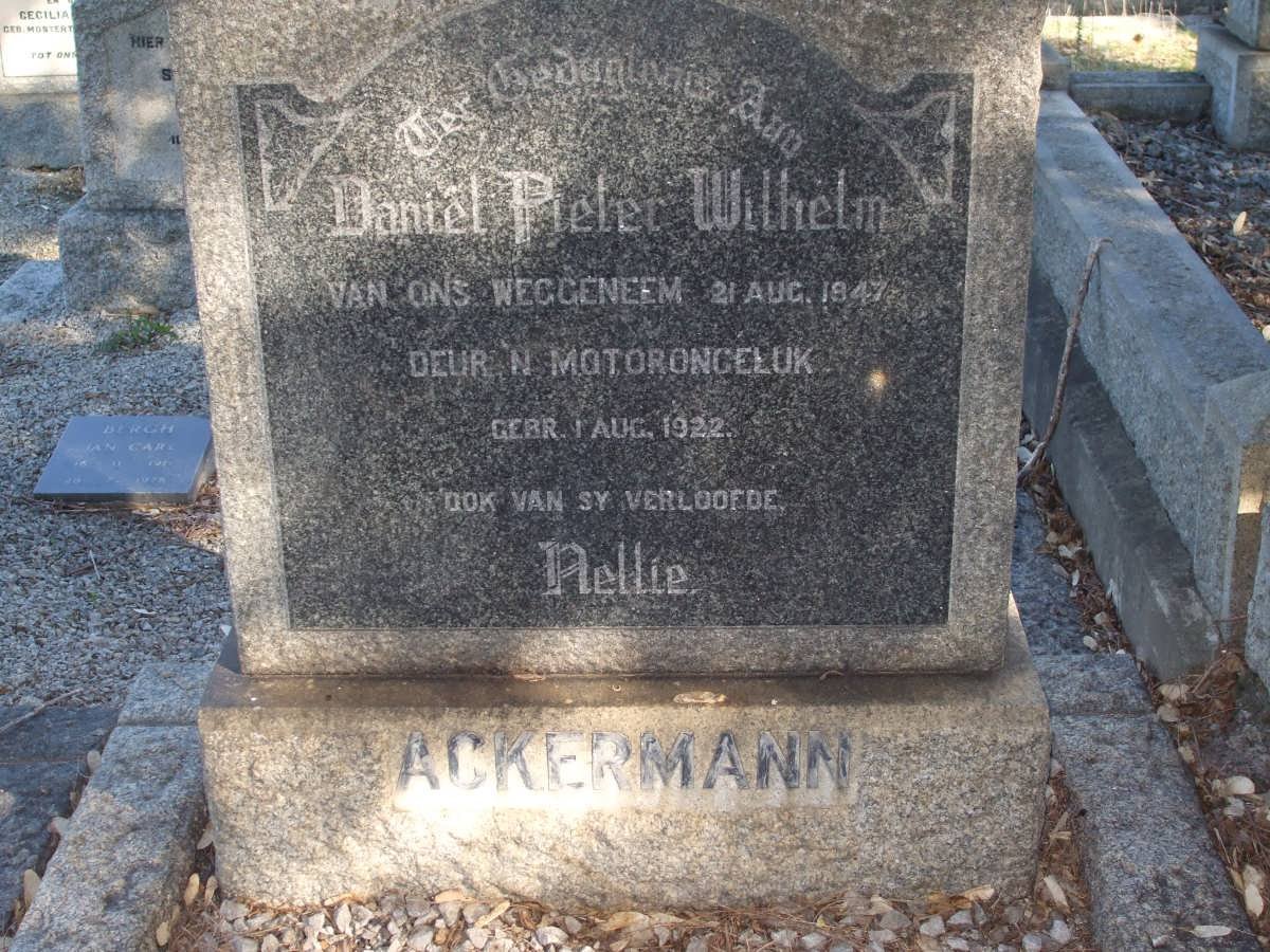 ACKERMANN Daniel Pieter Wilhelm 1922-1947