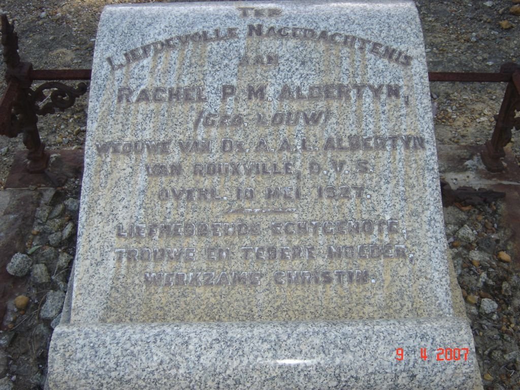 ALBERTYN Rachel P.M., nee LOUW -1927
