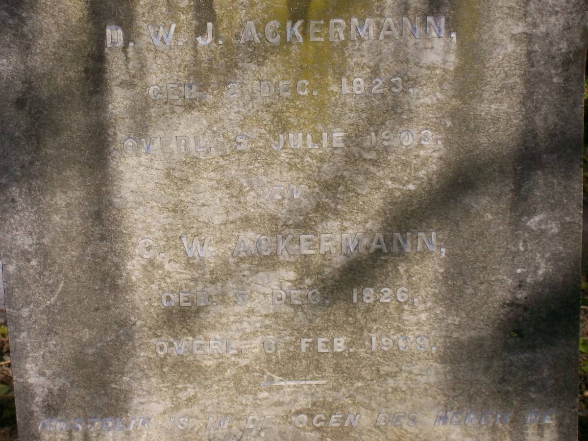 ACKERMANN W.J. 1823-1903 &amp; C.W. 1826-1909