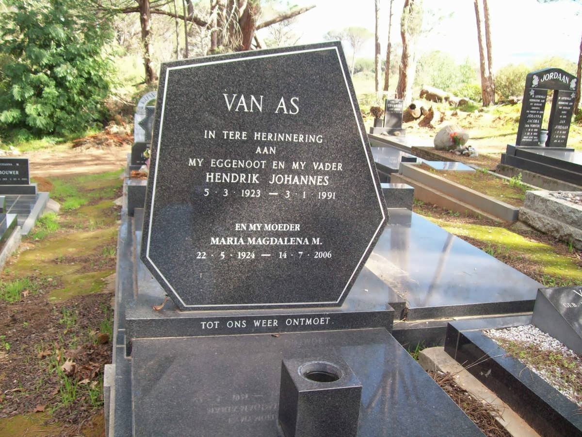 AS Hendrik Johannes, van 1923-1991 &amp; Maria Magdalena M. 1924-2006