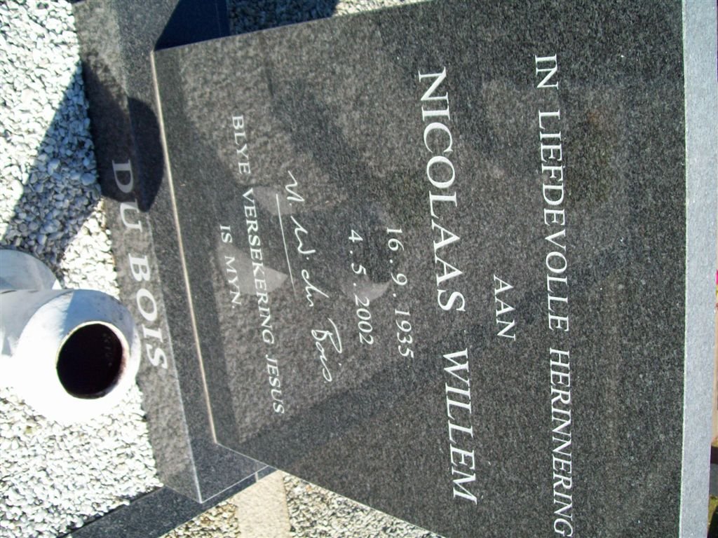 BOIS Nicolaas Willem, du 1935-2002