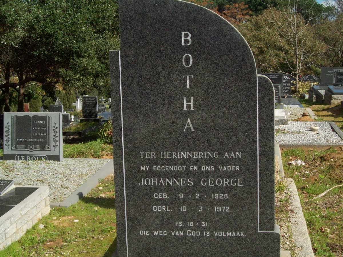 BOTHA Johannes George 1928-1972
