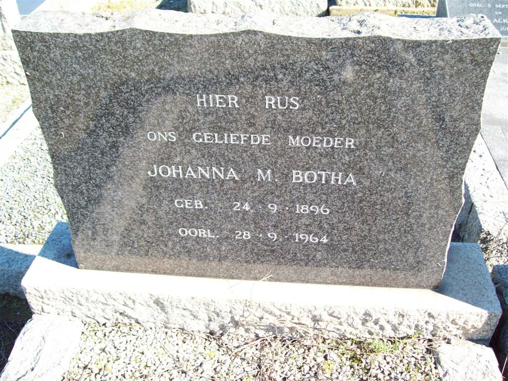 BOTHA Johanna M. 1896-1964