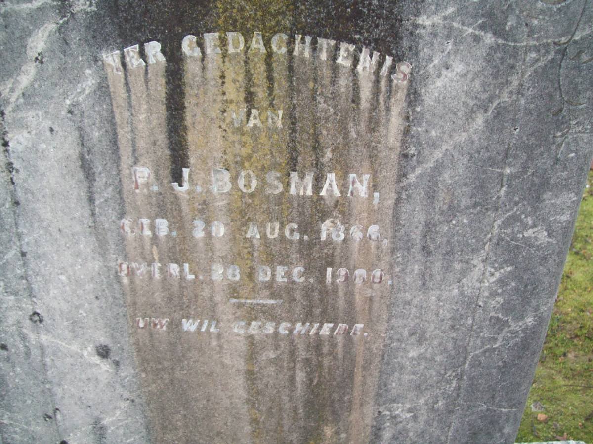 BOSMAN P.J. 1866-1900