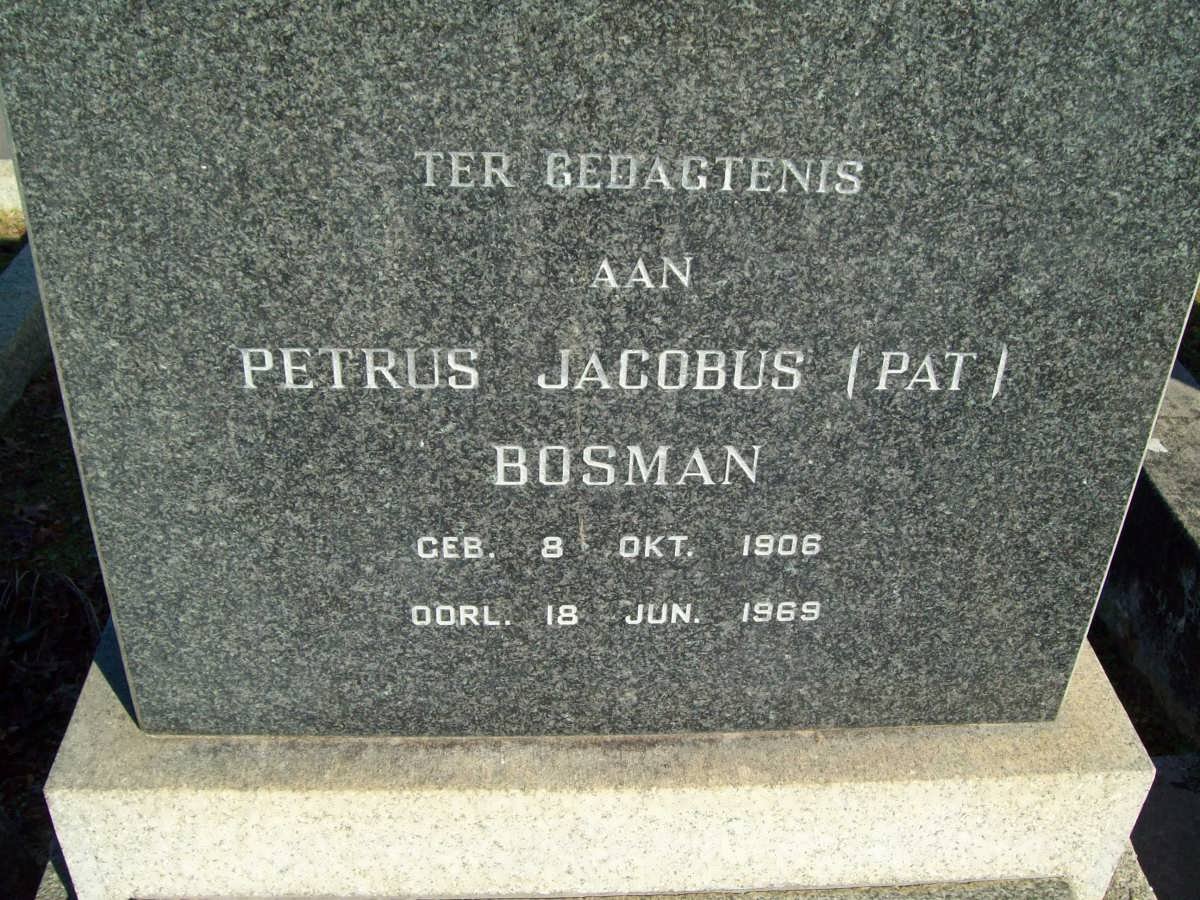 BOSMAN Petrus Jacobus 1906-1969