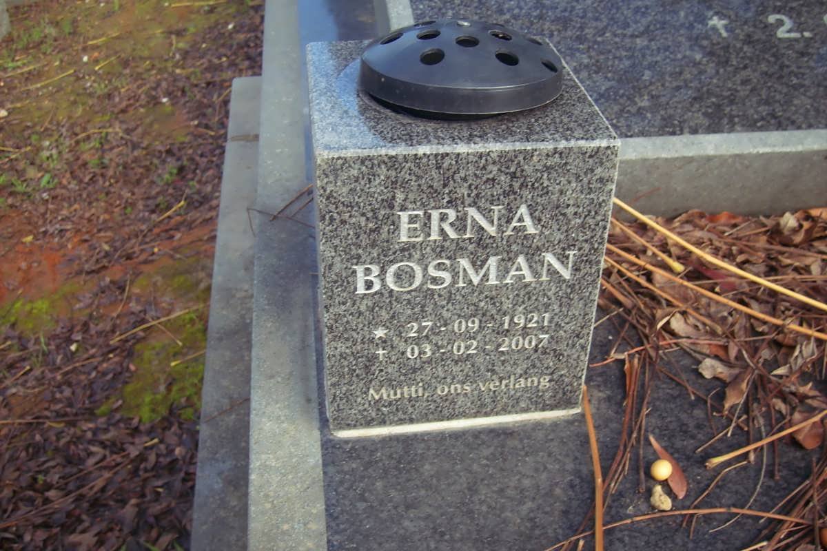 BOSMAN Erna 1921-2007