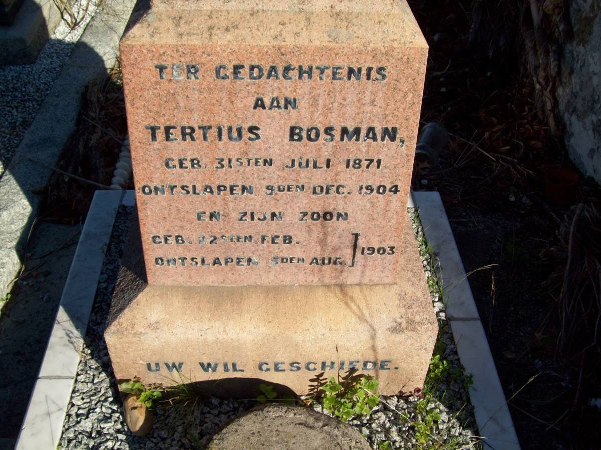 BOSMAN Tertius 1871-1904 :: BOSMAN son 1903-1903