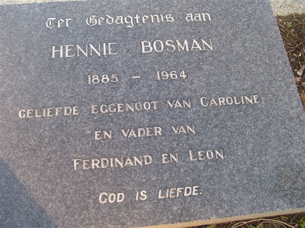 BOSMAN Hennie 1885-1964