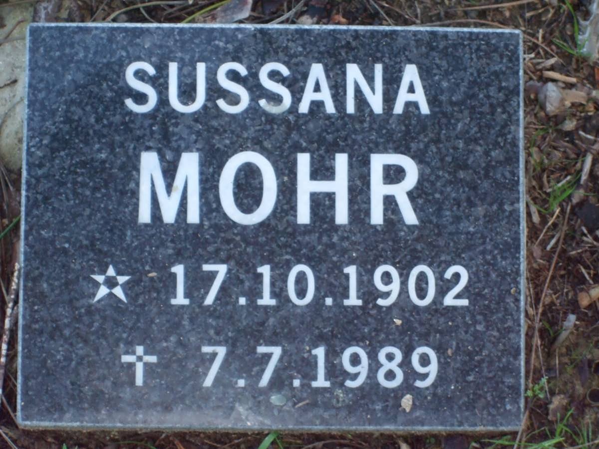 MOHR Sussana 1902-1989