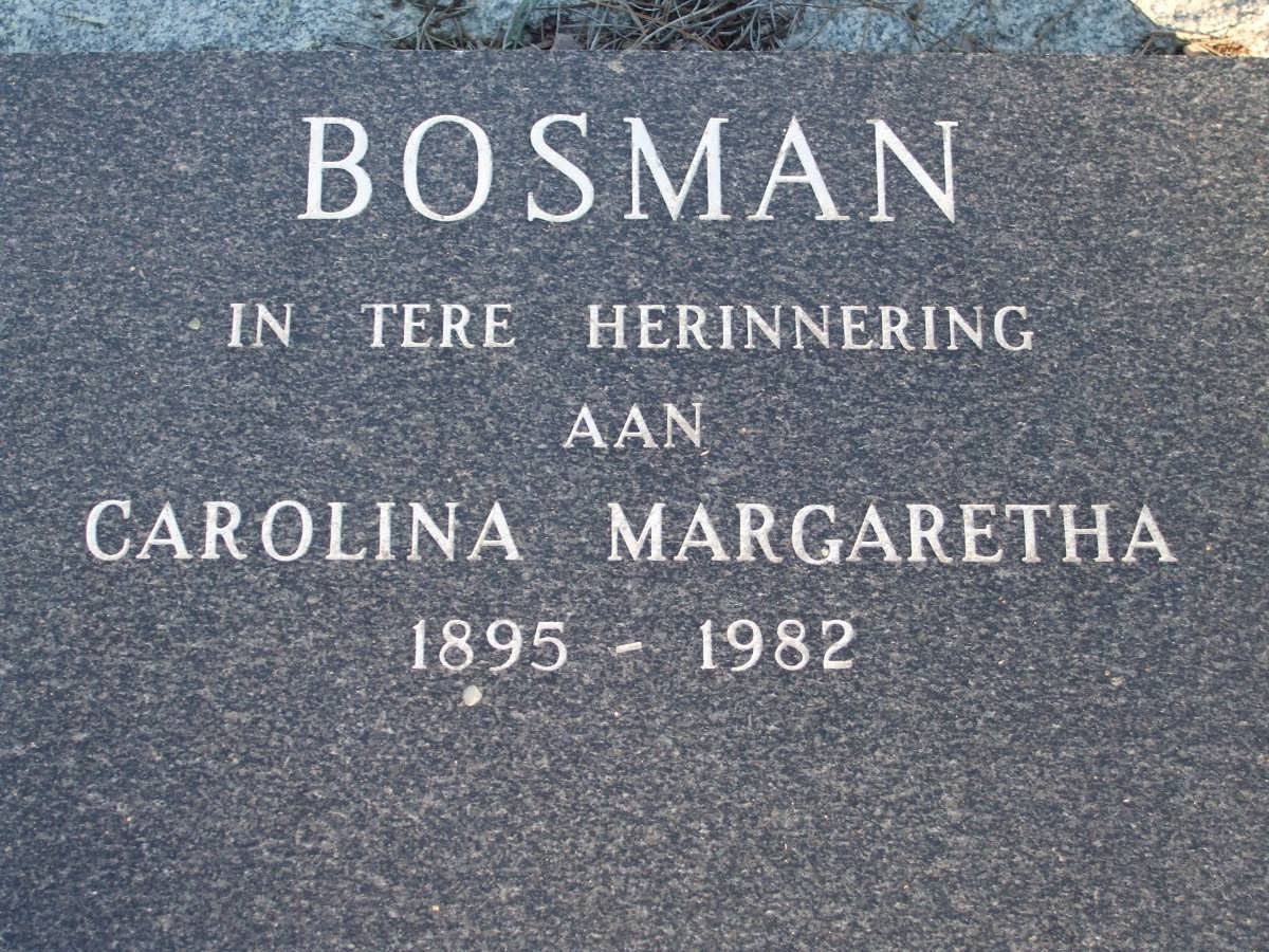 BOSMAN Carolina Margaretha 1895-1982