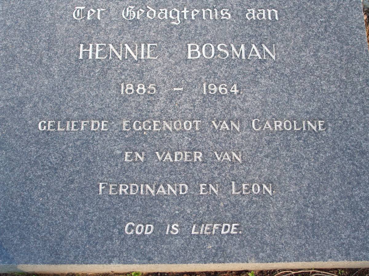 BOSMAN Hennie 1885-1964