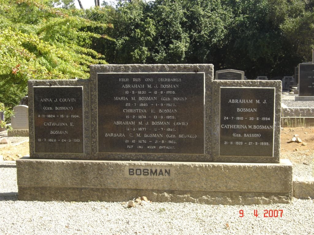 BOSMAN Abraham M.J. 1830-1908 and family