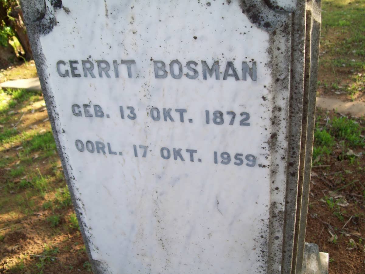 BOSMAN Gerrit 1872-1959