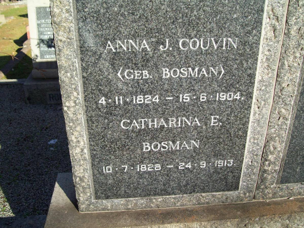 COUVIN Anna J. nee BOSMAN 1824-1904 :: BOSMAN Catherina E. 1828-1913
