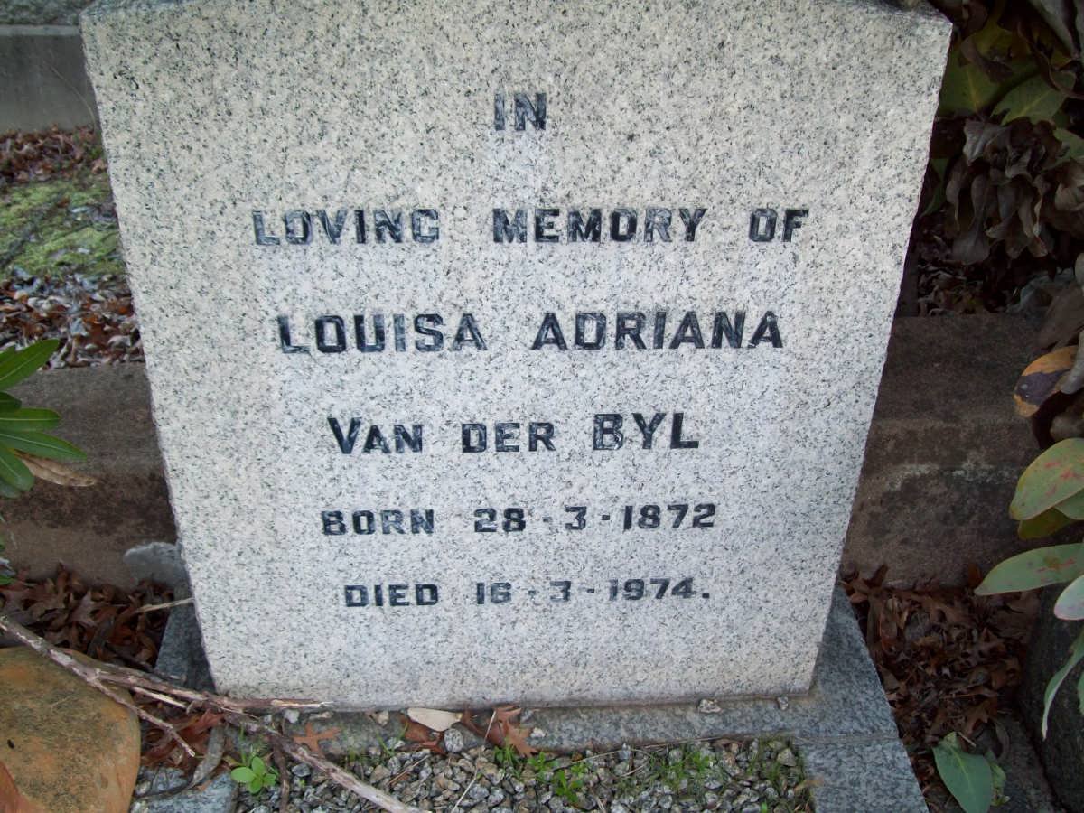 BYL Louisa Adriana, van der 1872-1974