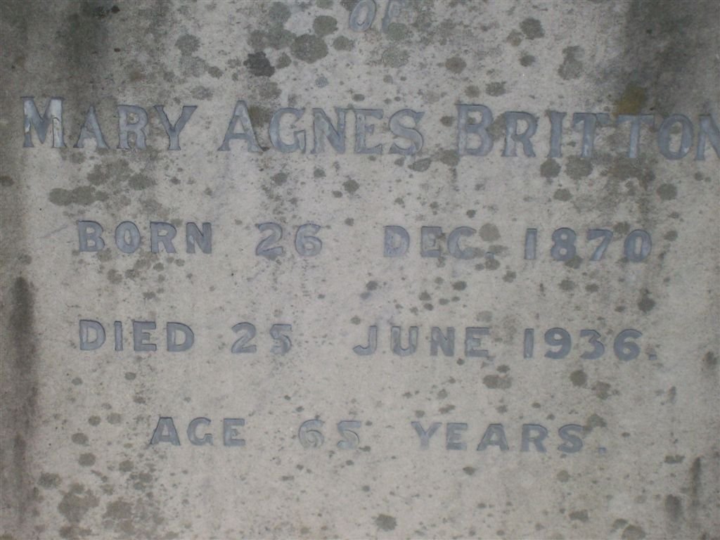 BRITTON Mary Agnes 1870-1936