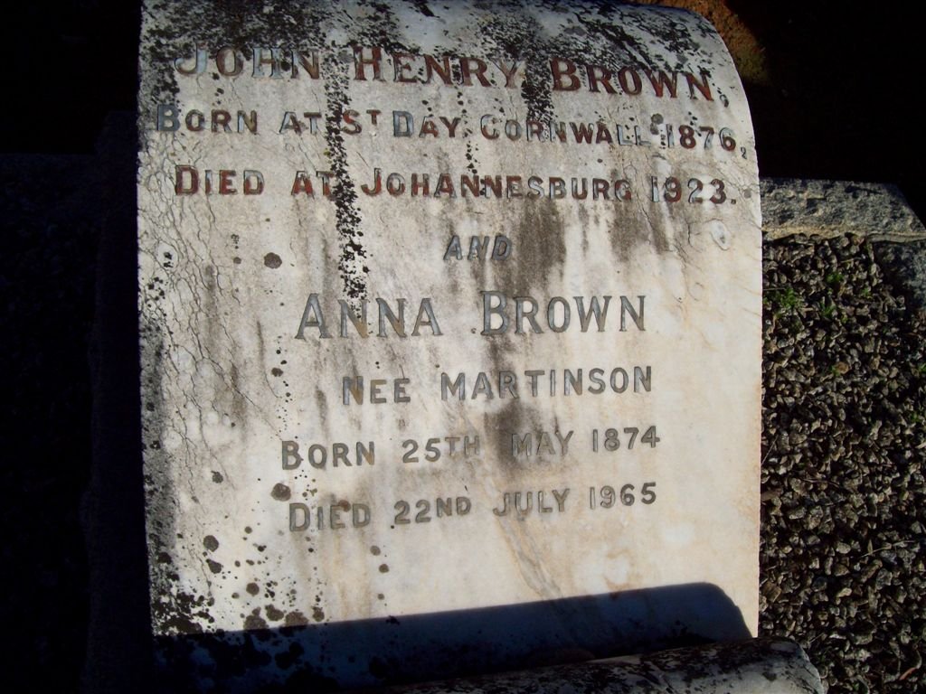 BROWN Anna nee MARTINSON 1874-1965