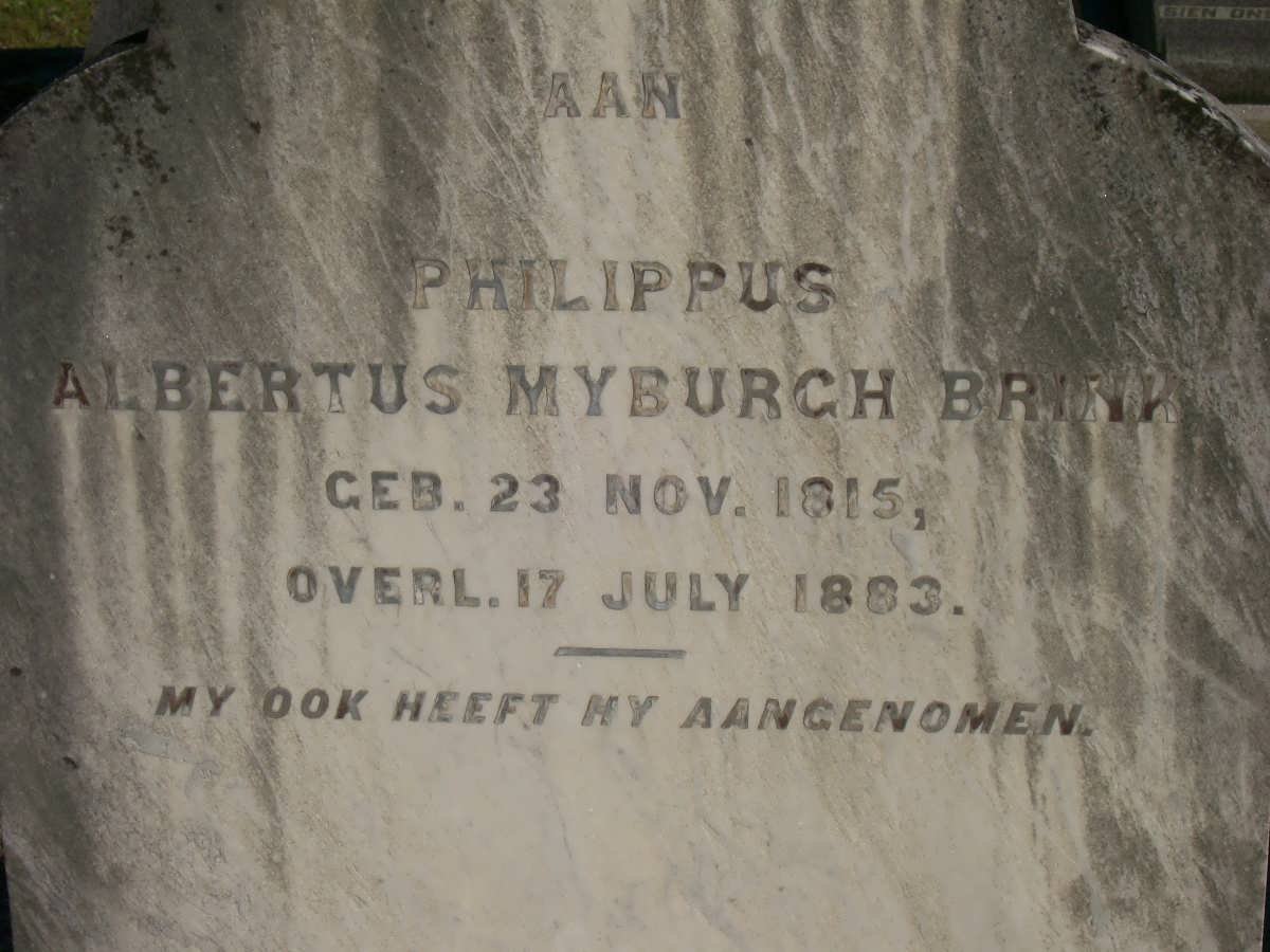BRINK Philippus Albertus Myburgh 1815-1883