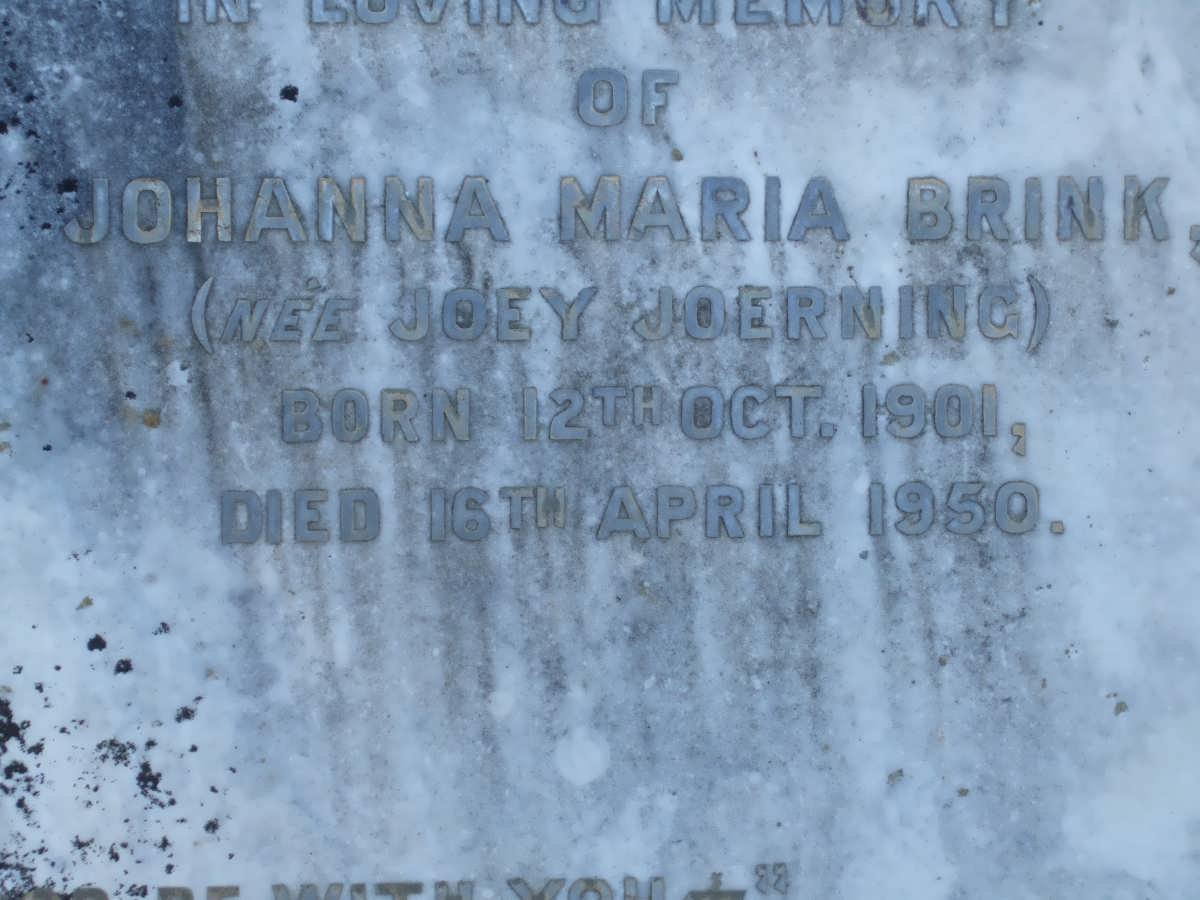 BRINK Johanna Maria nee JOERING 1901-1950