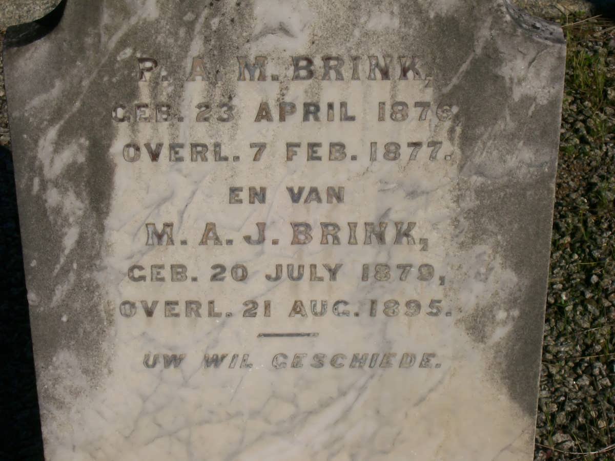 BRINK P.A.M. 1876-1877 :: BRINK M.A.J. 1879-1895