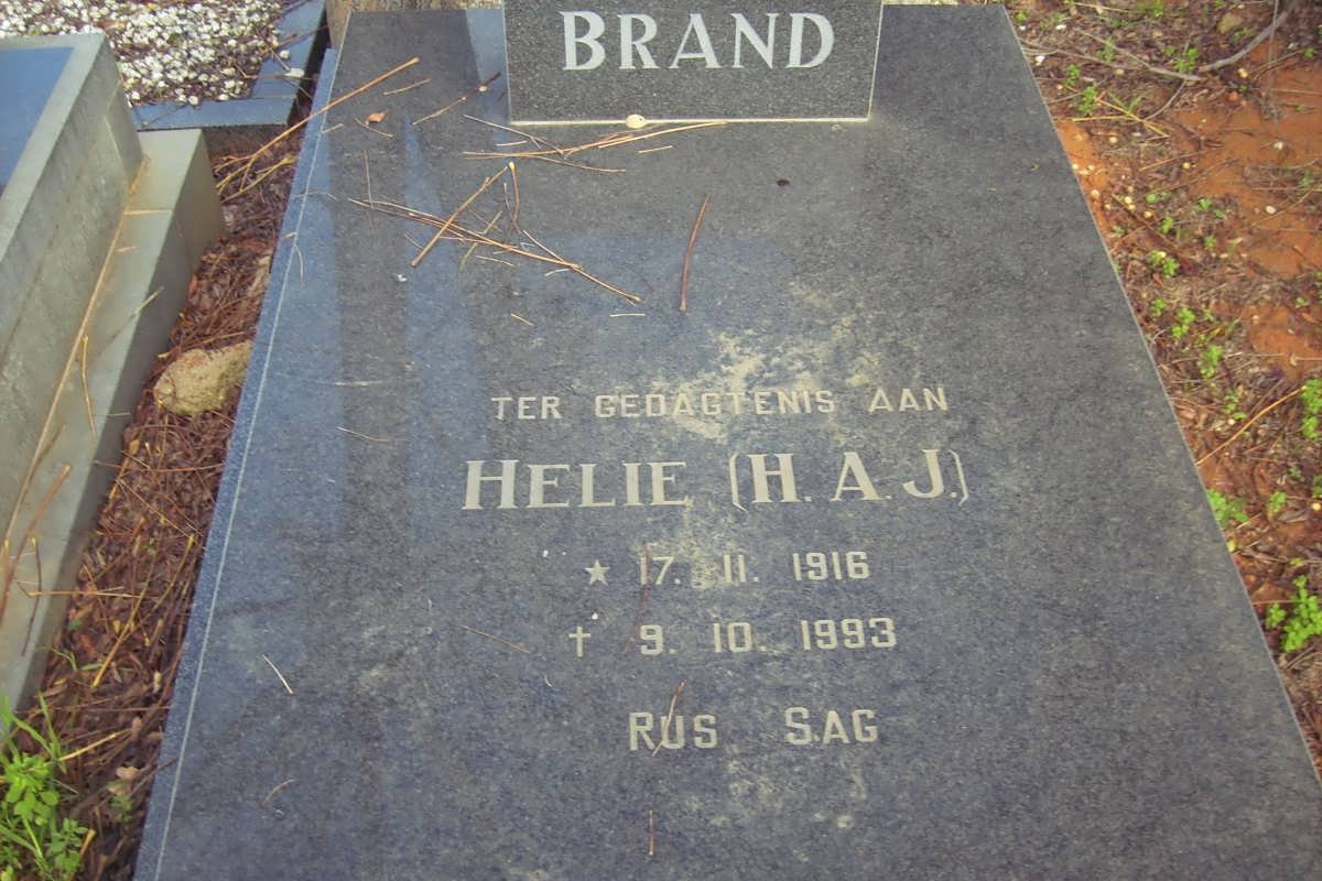 BRAND H.A.J. 1916-1993