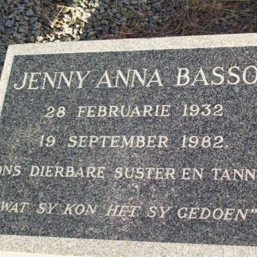 BASSON Johannes 1885-1938 &amp; Christina Wilhelmina BASSON 1892-1982, BASSON Jenny Anna 1932-1982_3