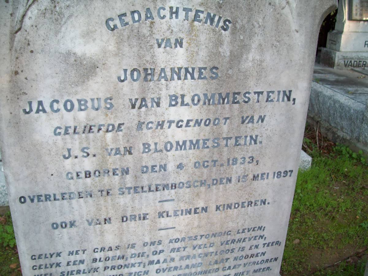 BLOMMENSTEIN Johannes Jacobus 1833-1897 &amp; J.S. MARAIS 1844-1907