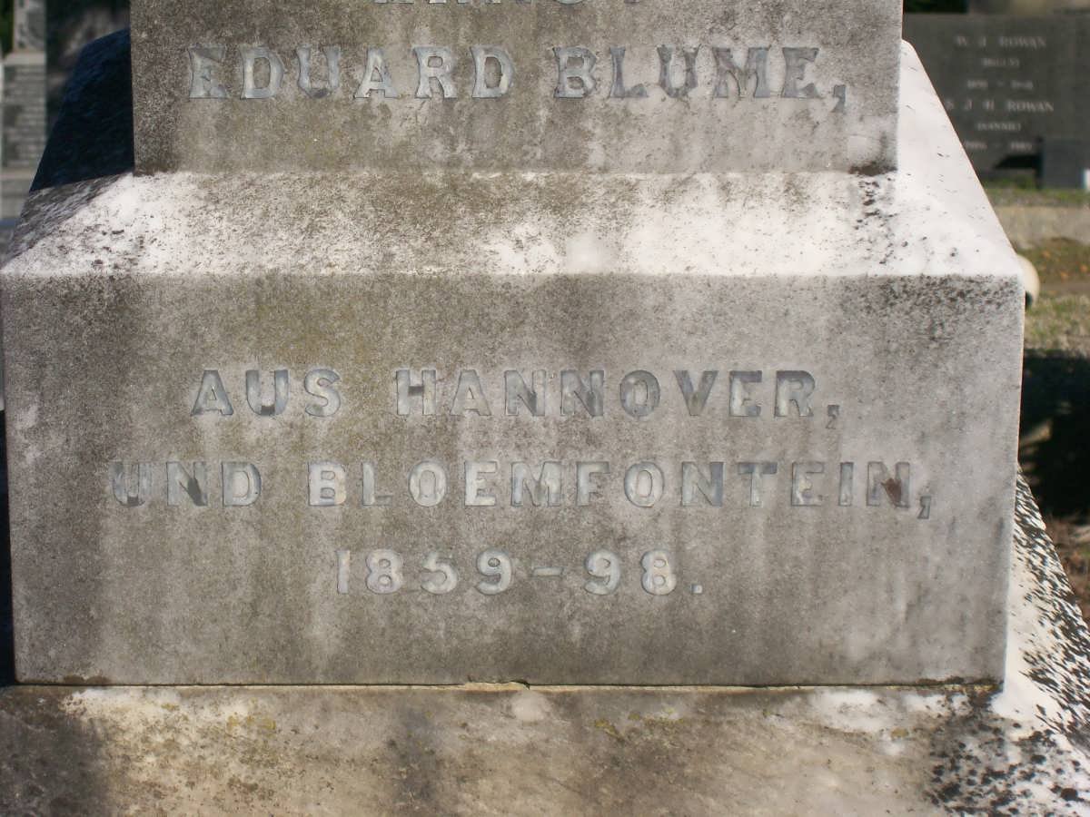 BLUME Ernst Eduard 1859-1898 &amp; Christina Elizabeth BRINK 1861-1898