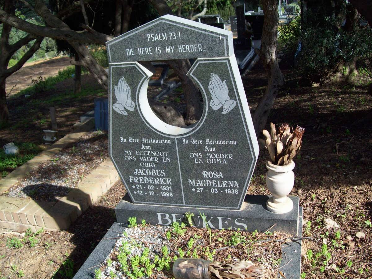 BEUKES Jacobus Frederick 1931-1996 &amp; Rosa Magdalena 1938-