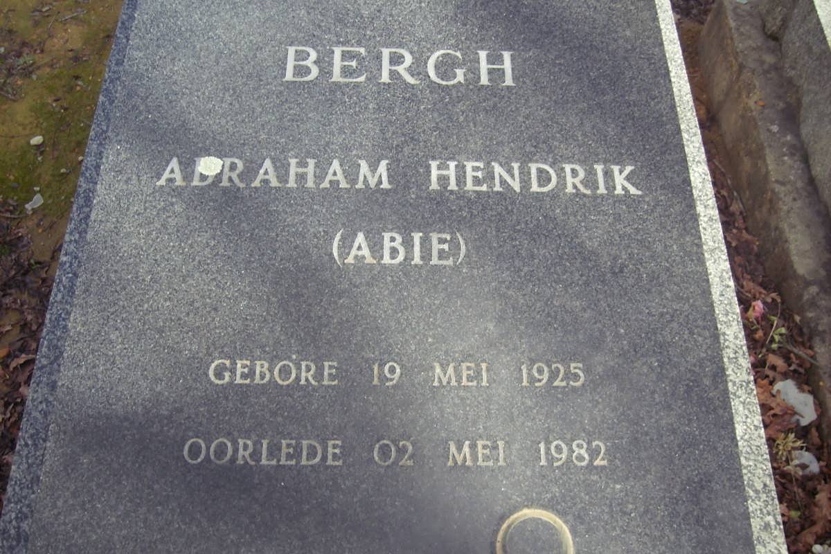 BERGH Abraham Hendrik 1925-1982