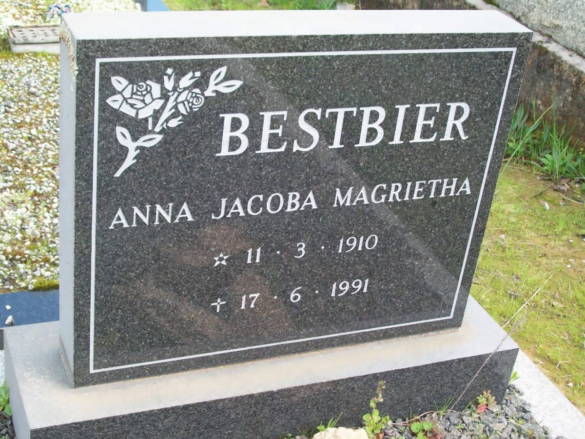 BESTBIER Anna Jacoba Magrietha 1910-1991