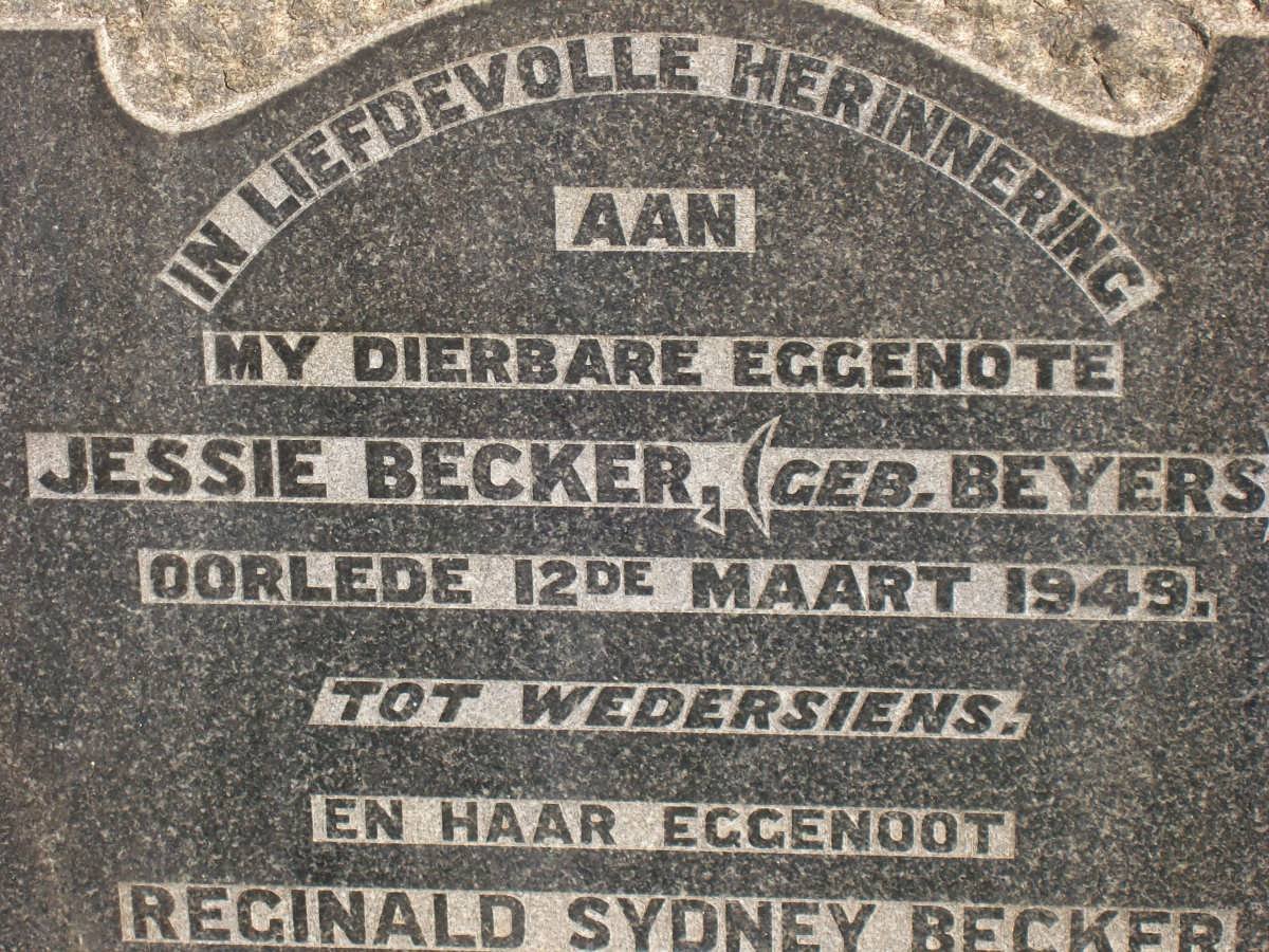 BECKER Jessie nee BEYERS -1949