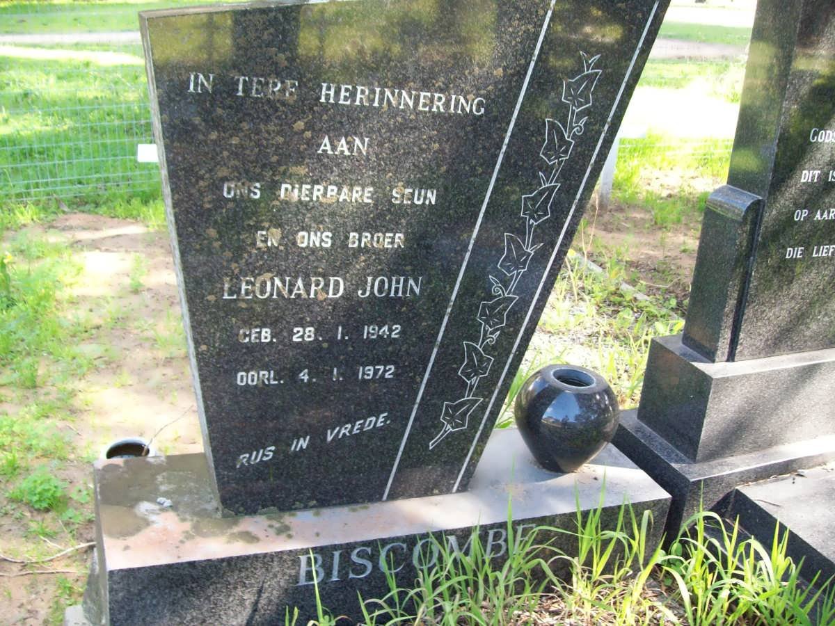 BISCOMBE Leonard John 1942-1972