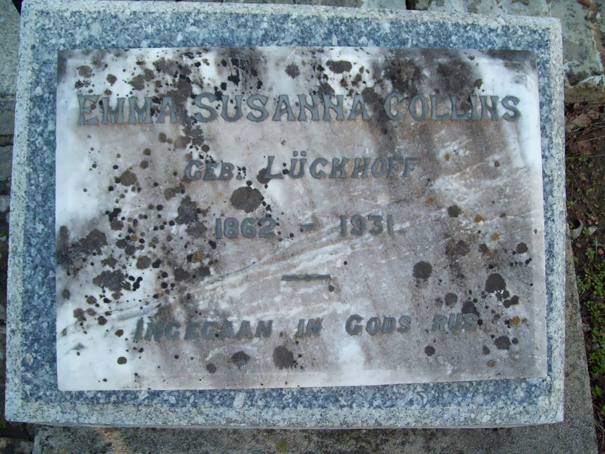 COLLINS Emma Susanna nee LUCKHOFF 1862-1931