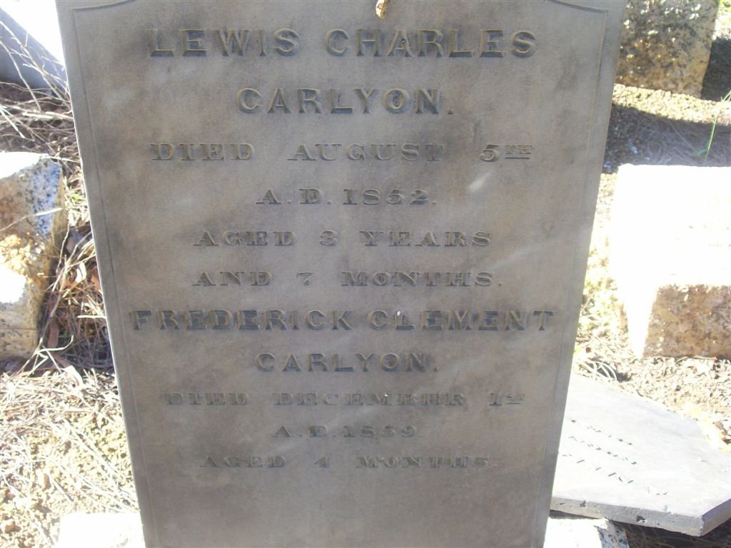 CARLYON Lewis Charles -1852 :: CARLYON Frederick Clement -1859