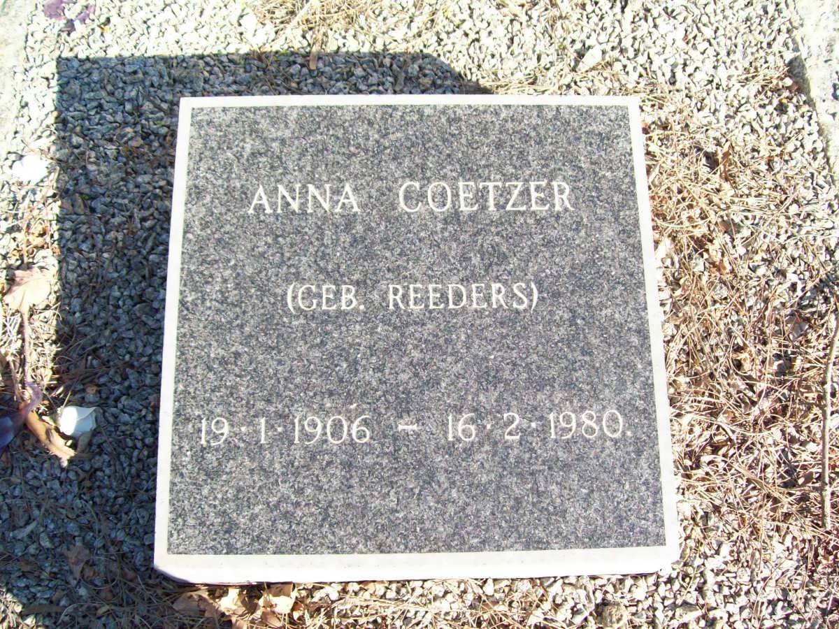 COETZER Anna nee REEDERS 1906-1980