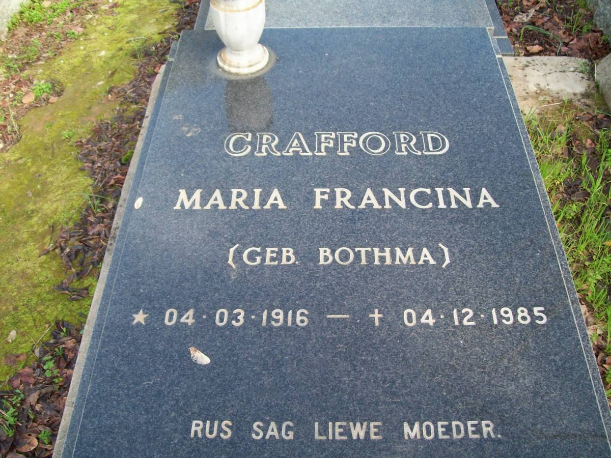 CRAFFORD Maria Francina nee BOTHMA 1916-1985