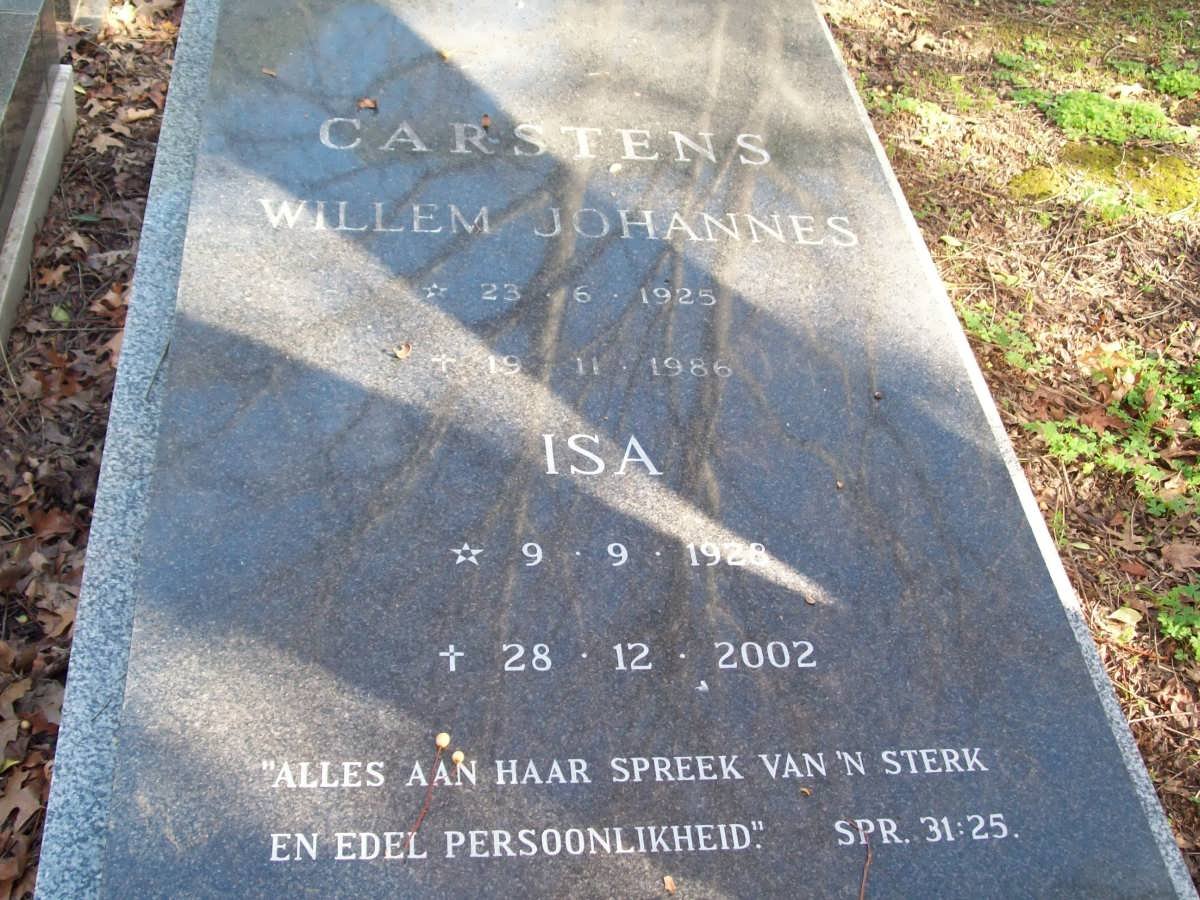 CARSTENS Willem Johannes 1925-1986 &amp; Isa 1929-2002