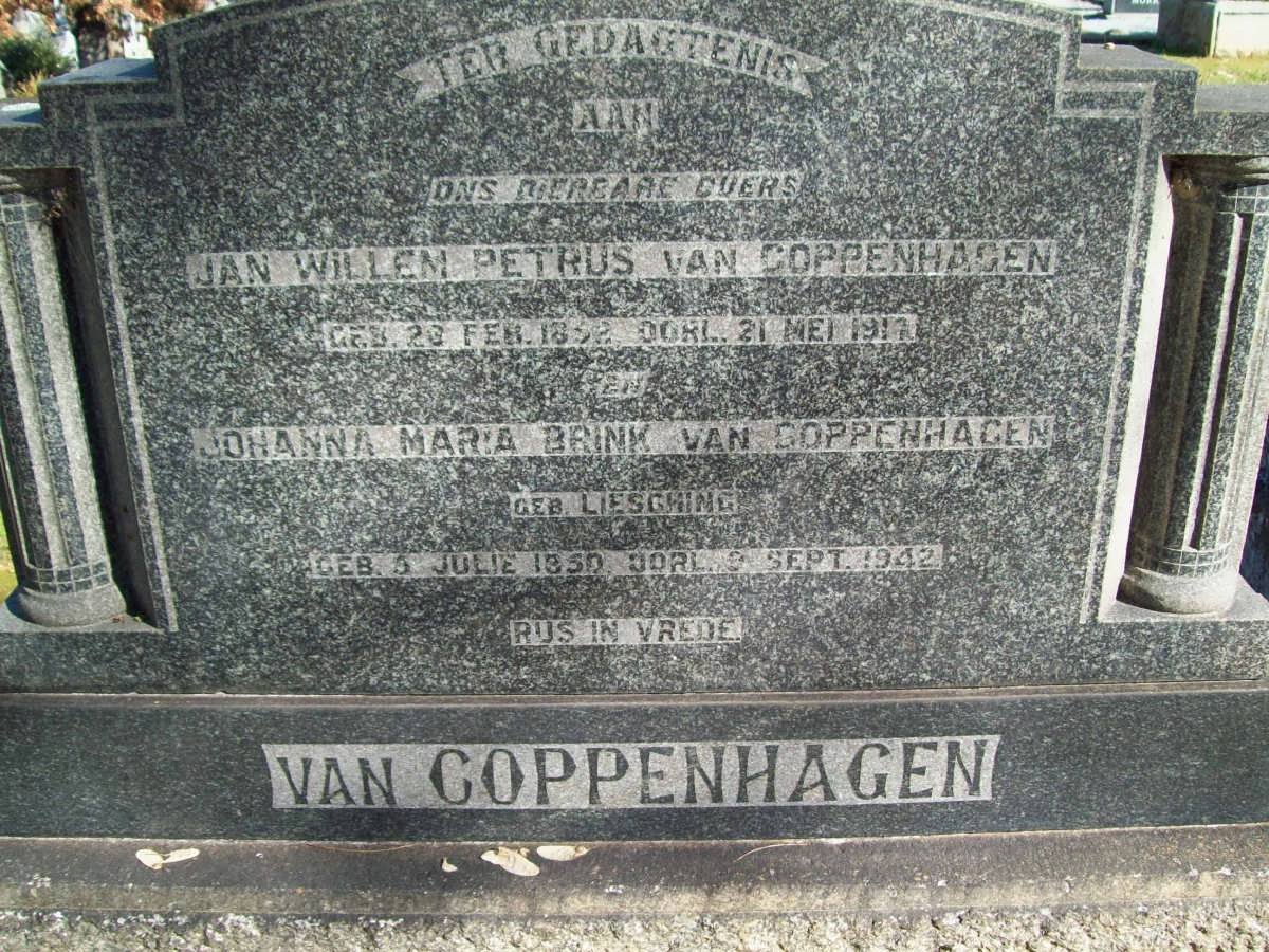 COPPENHAGEN Jan Willem Petrus, van 18??-1917 &amp; Johanna Maria Brink LEISCHING 1850-1942