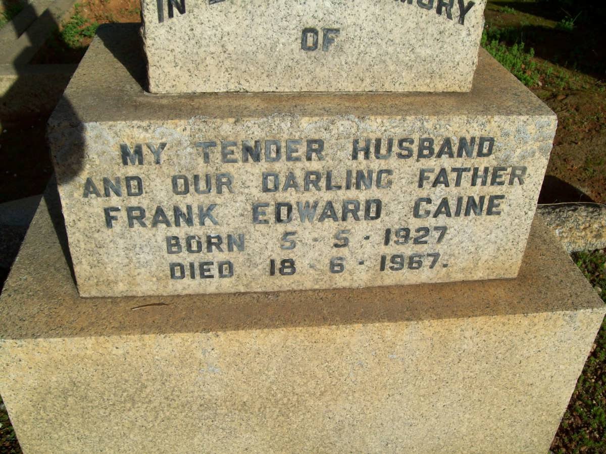 CAINE Frank Edward 1927-1967