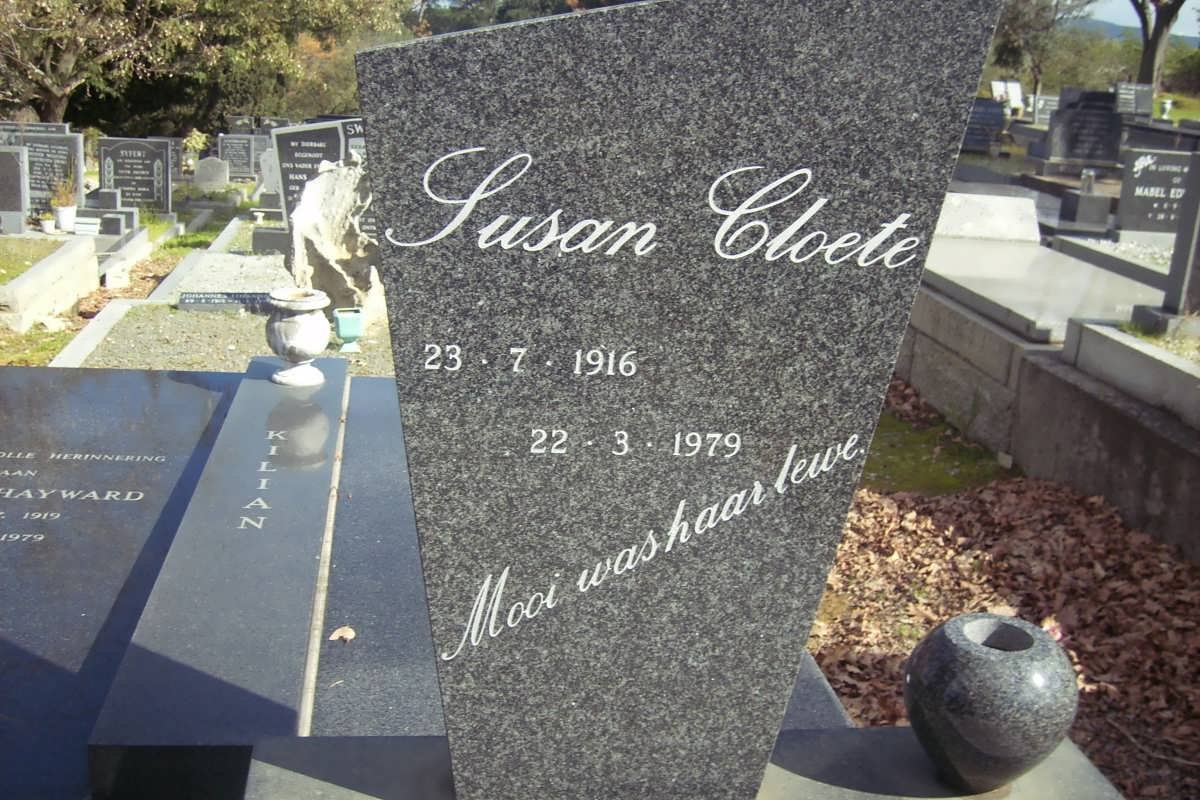 CLOETE Susan 1916-1979