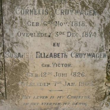 CRUYWAGEN Cornelis 1818-1874 &amp; Susanna Elizabeth VICTOR 1826-1903