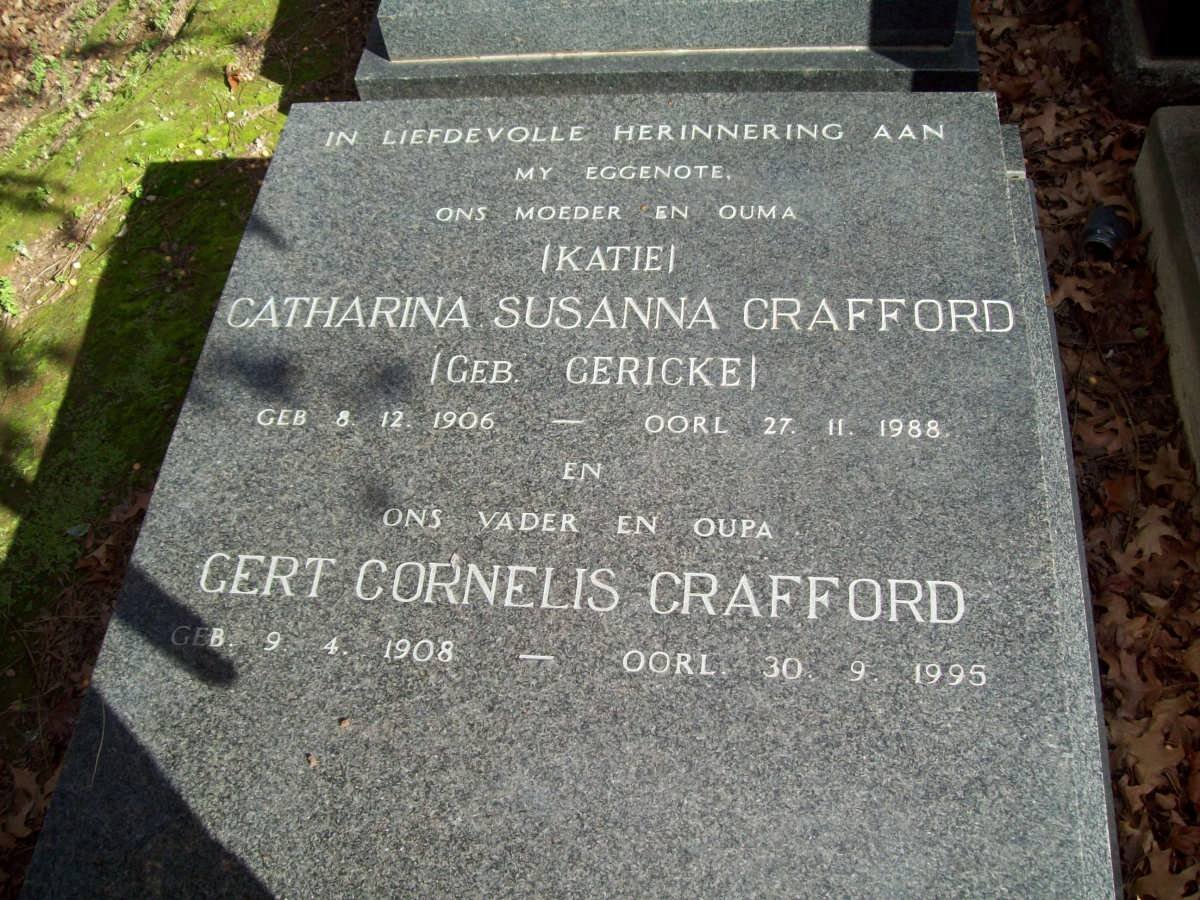 CRAFFORD Gert Cornelis 1908-1995 &amp; Catharina Susanna GERICKE 1906-1988