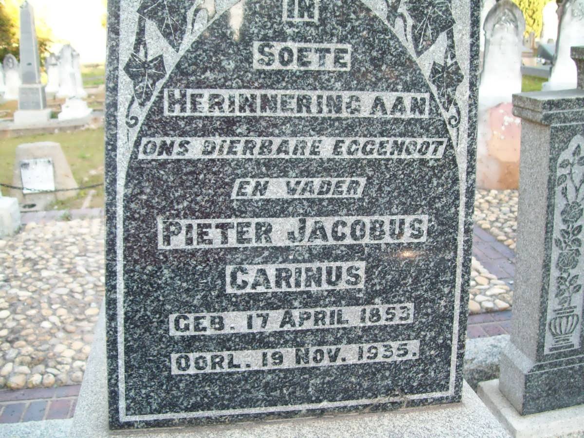 CARINUS Pieter Jacobus 1853-1935