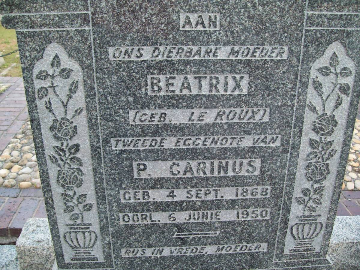 CARINUS  Beatrix nee LE ROUX 1868-1950