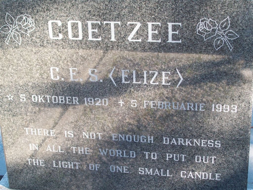 COETZEE C.E.S. 1920-1993